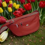 Red Large Double Zipper Crossbody Handbag